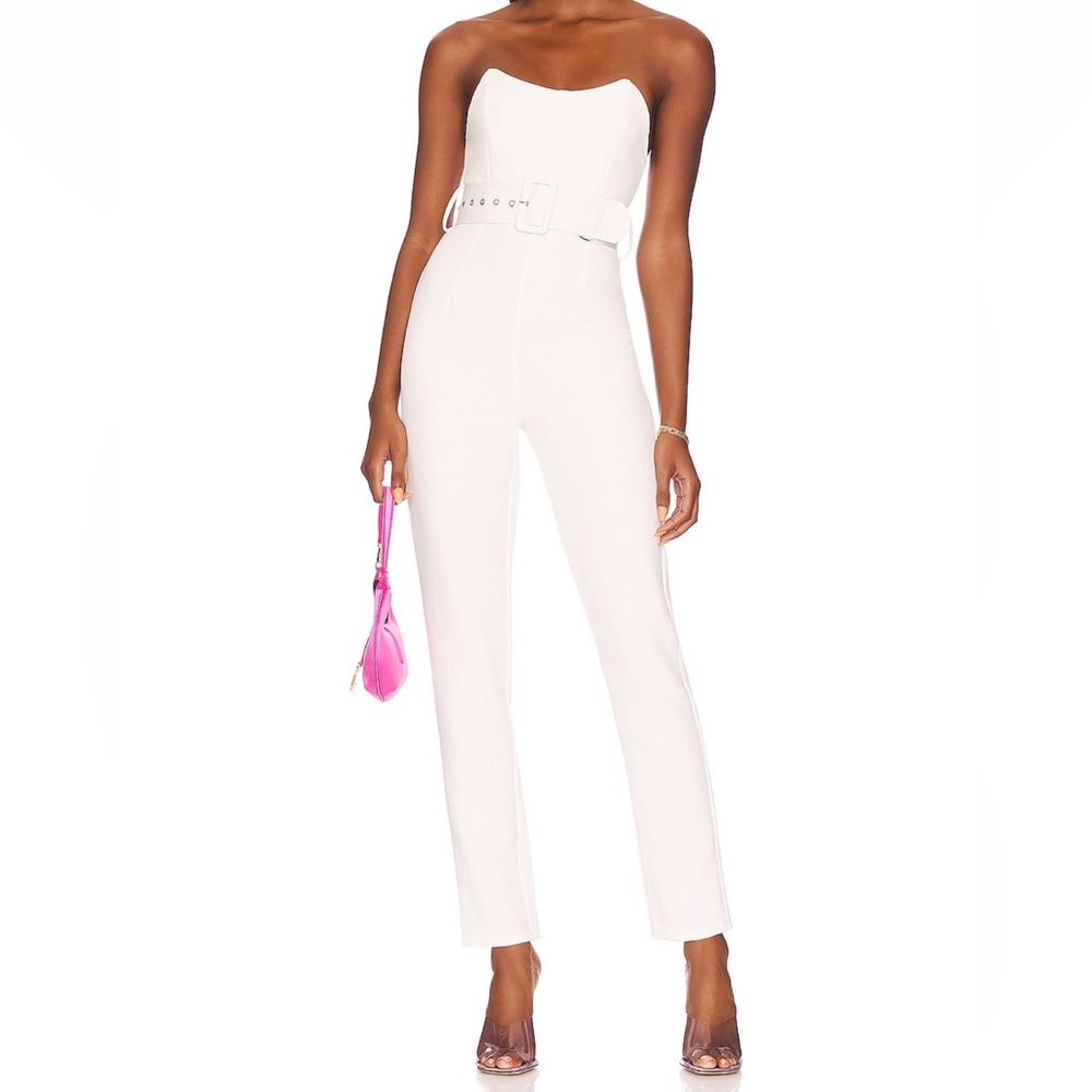 Elegant White Strapless Jumpsuit